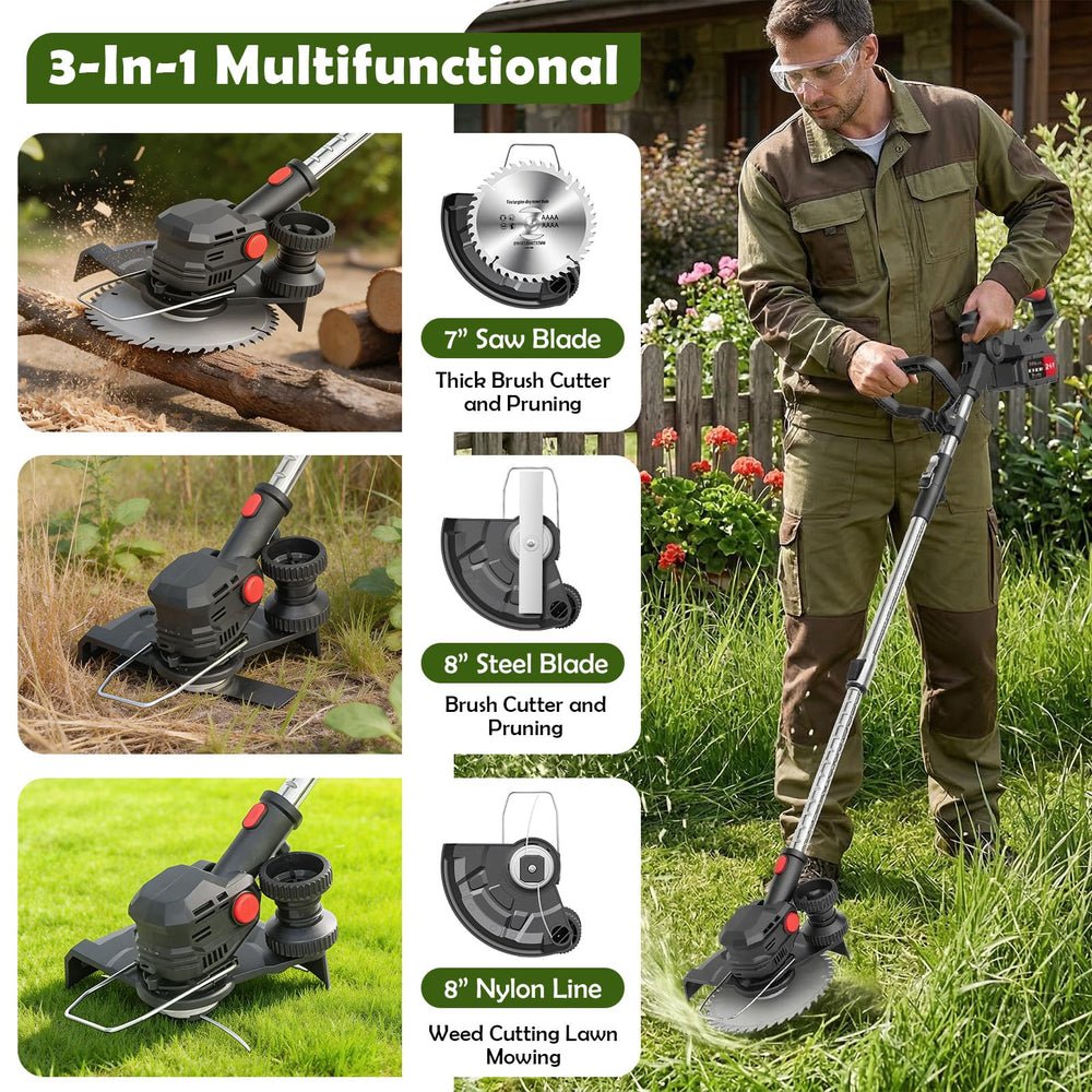 RAXONE 8in trimmer cutting grass