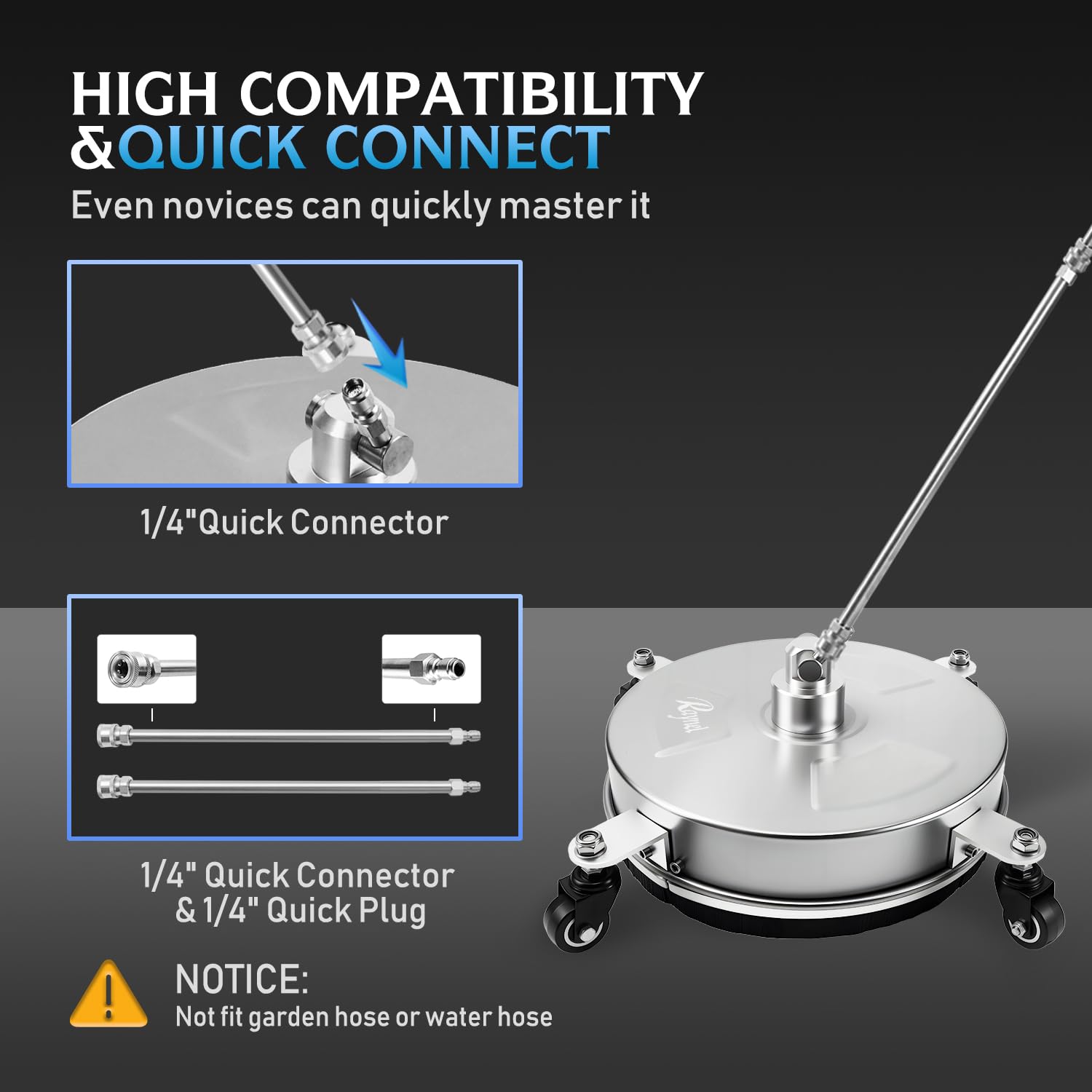 RAYNEL 14" Pressure Washer Surface Cleaner on patio