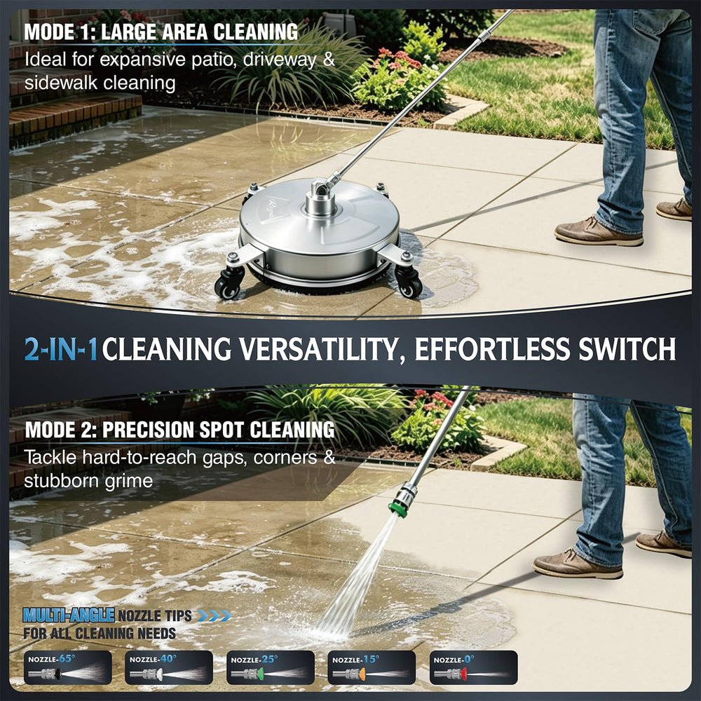 RAYNEL 14" Pressure Washer Surface Cleaner with accessories