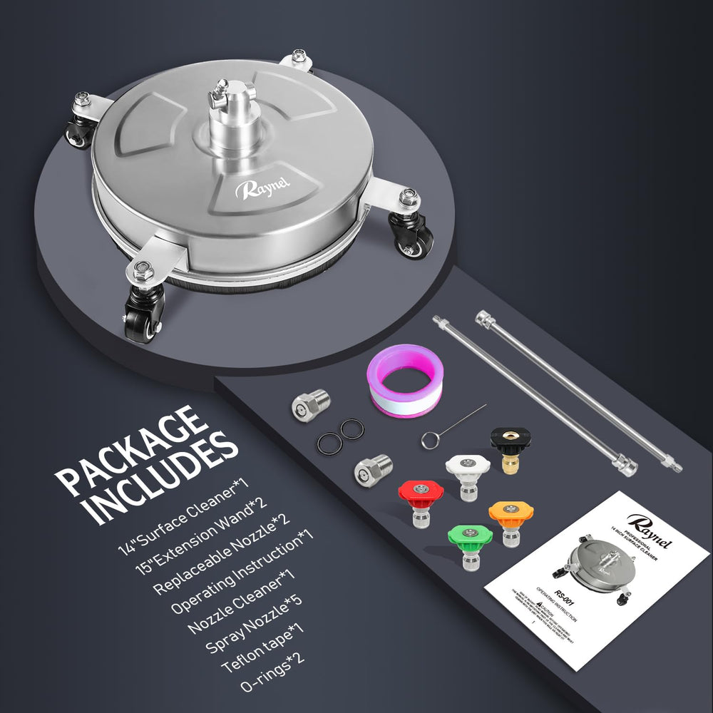 RAYNEL surface cleaner showing quick-connect plug