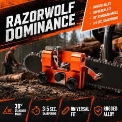 Razorwolf Pro Chainsaw Sharpener with orange details
