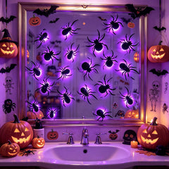 Realistic 3D purple spiders with bendable legs