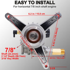 Rear view of Biswing Pressure Washer Pump with inlet and outlet connections