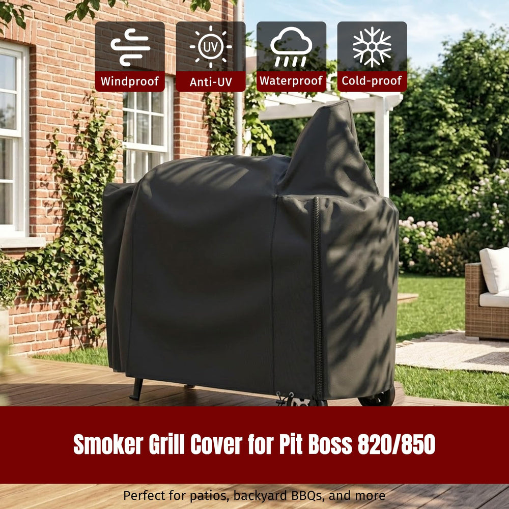 Rear view of SHINESTAR Grill Cover with full-length zipper