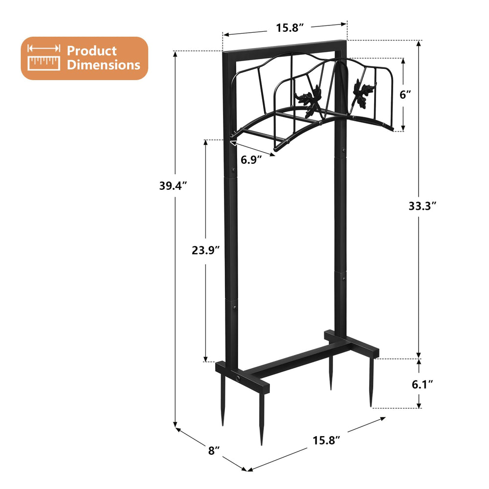 Rear view of Skypatio Garden Hose Holder with stakes