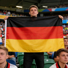 Rear view of the VELIFFCO Germany Flag showing grommets