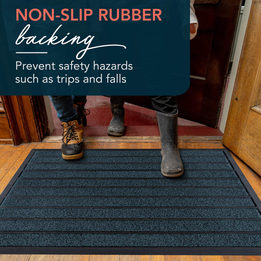 Rear view of ubdyo doormat with water pooling on it