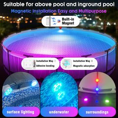 Rechargeable submersible pool light under water multicolor