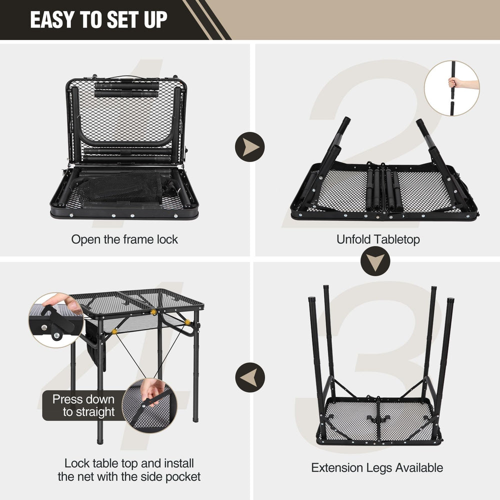 REDCAMP grill table with cooking equipment on top