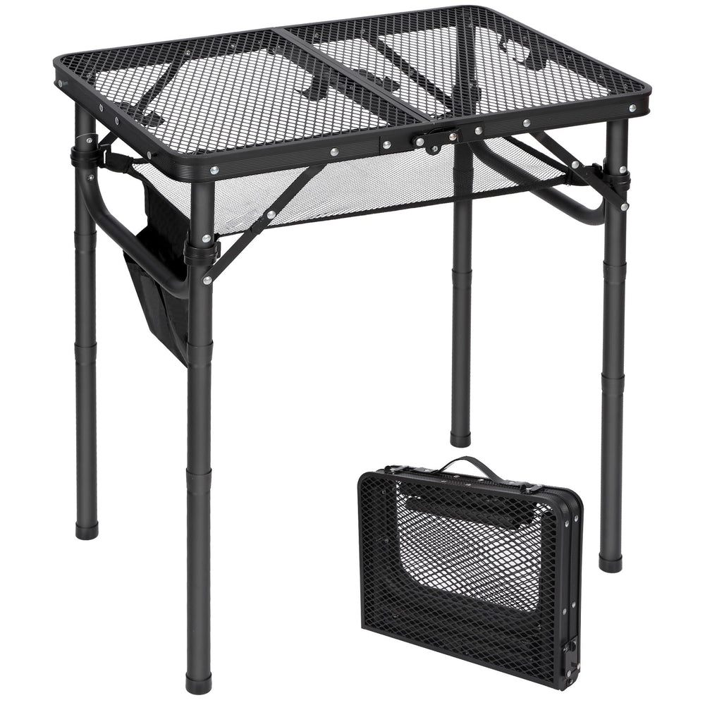 REDCAMP Small Folding Grill Table 24x16 inches black model front view