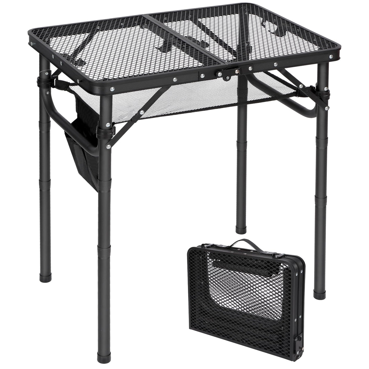 REDCAMP Small Folding Grill Table 24x16 inches black model front view
