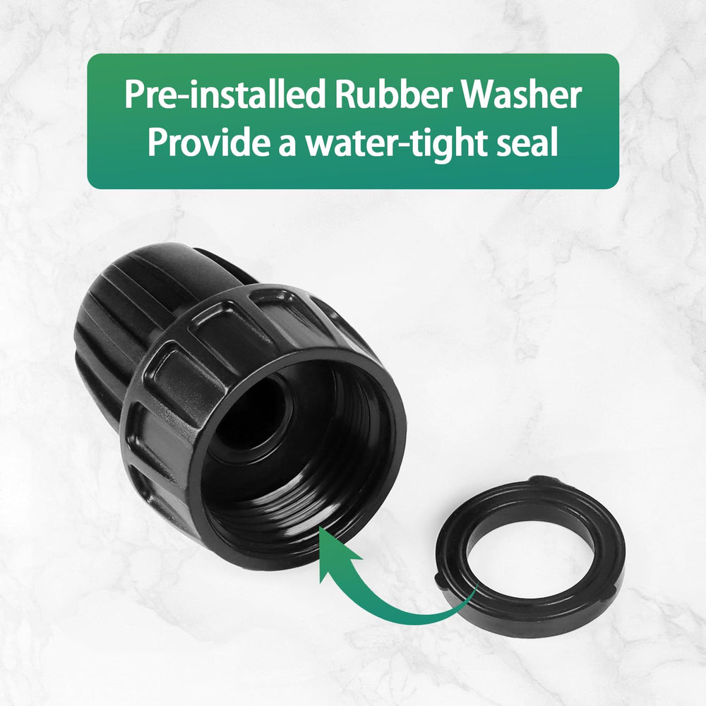 RedChili 1/2 inch drip tubing adapter with rubber washer