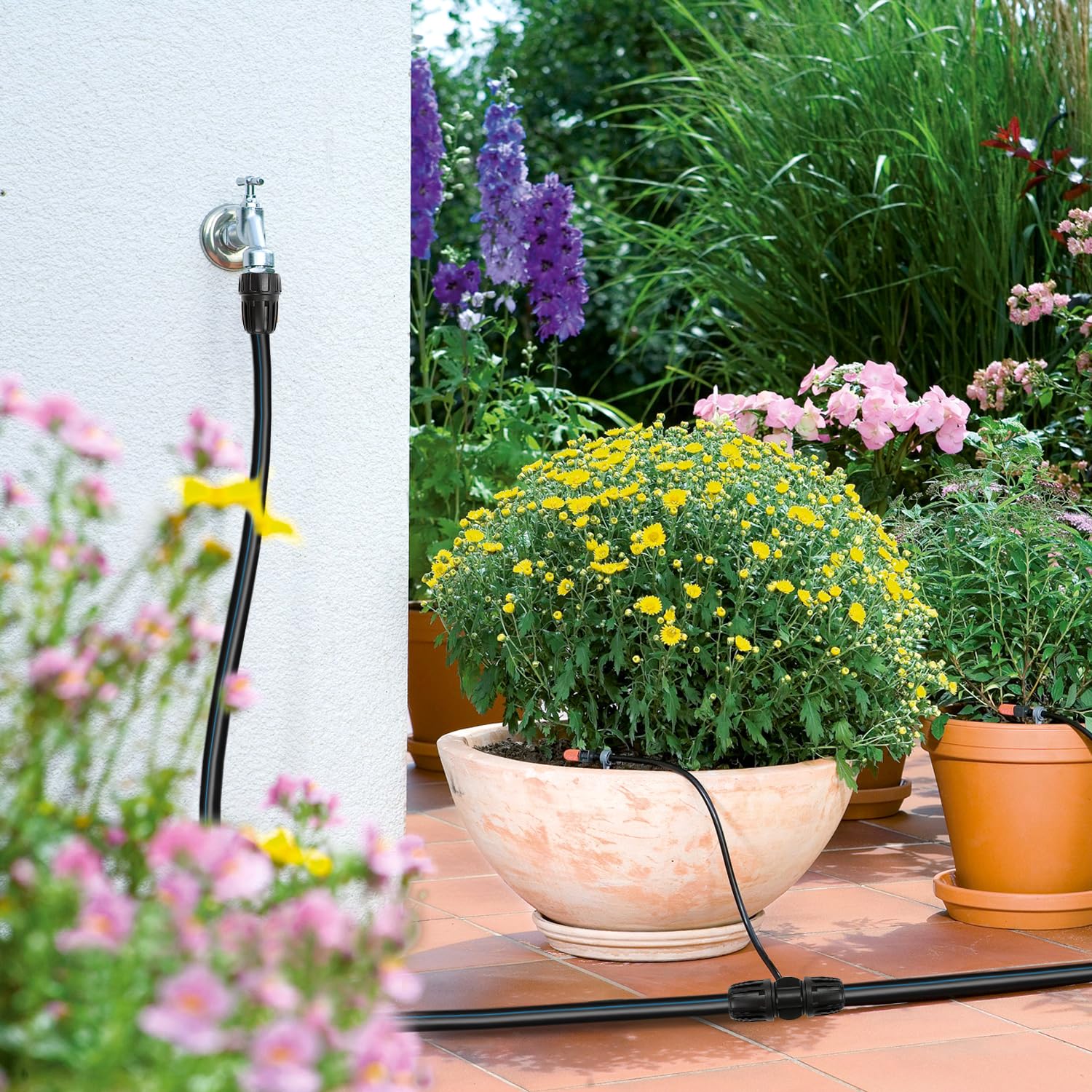 RedChili irrigation adapter in garden setting