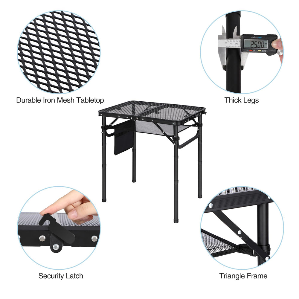 RedSwing Folding Grill Table folded for storage