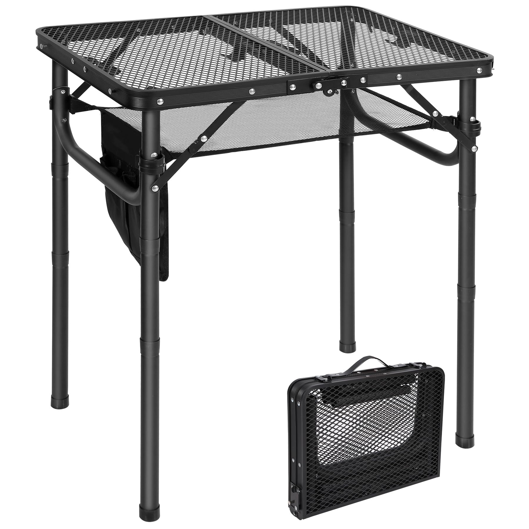RedSwing Folding Grill Table front view, black mesh top