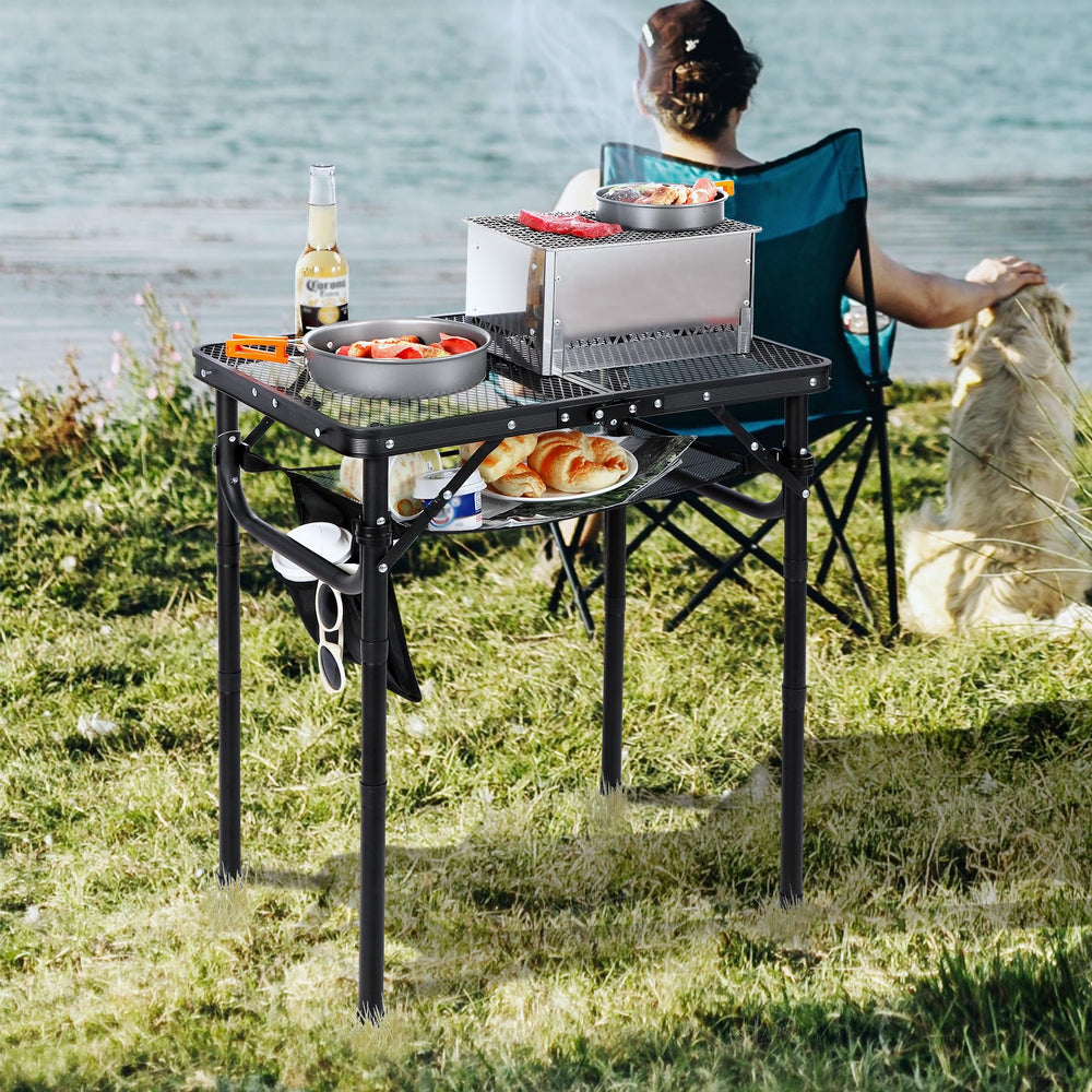 RedSwing Folding Grill Table packed with handle for carrying