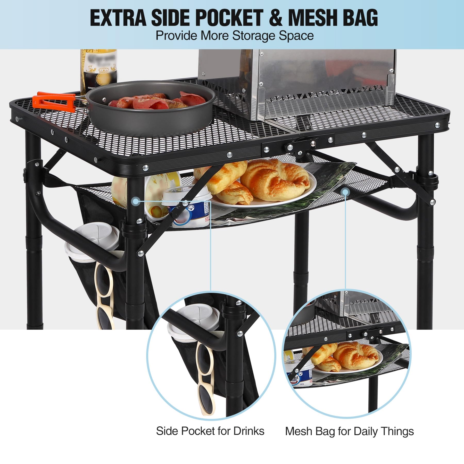 RedSwing Folding Grill Table with detachable mesh bag