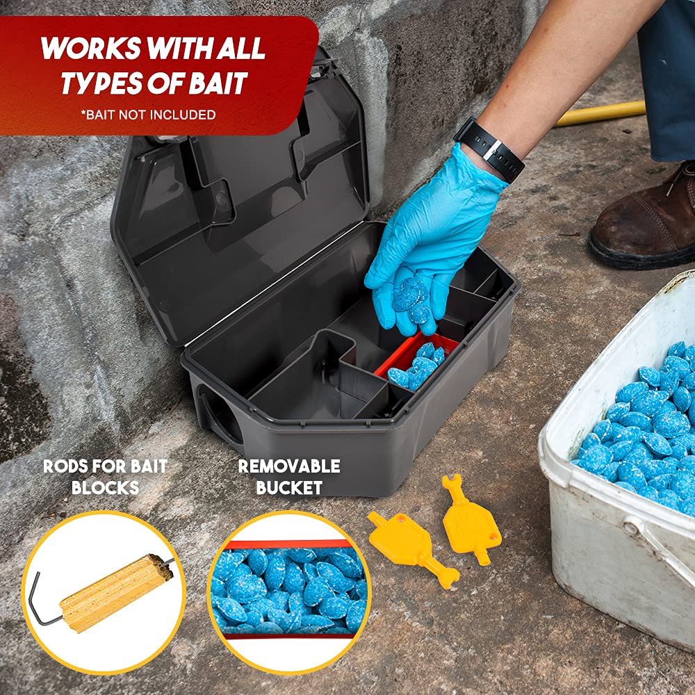 Redtop Rat Bait Station with tamper-resistant locking lid