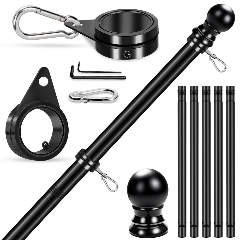 REERON 6 FT Stainless Steel Flag Pole Kit front view