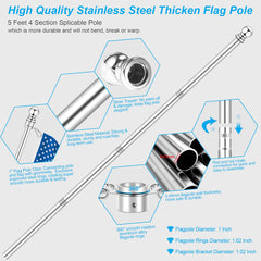 REERON flag pole kit with all components displayed