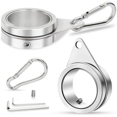 REERON flag pole rings clips 1-inch diameter, silver finish