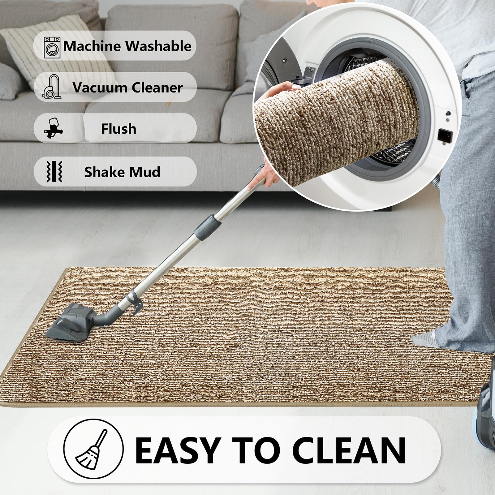 REFETONE Indoor Door Mat folded for storage