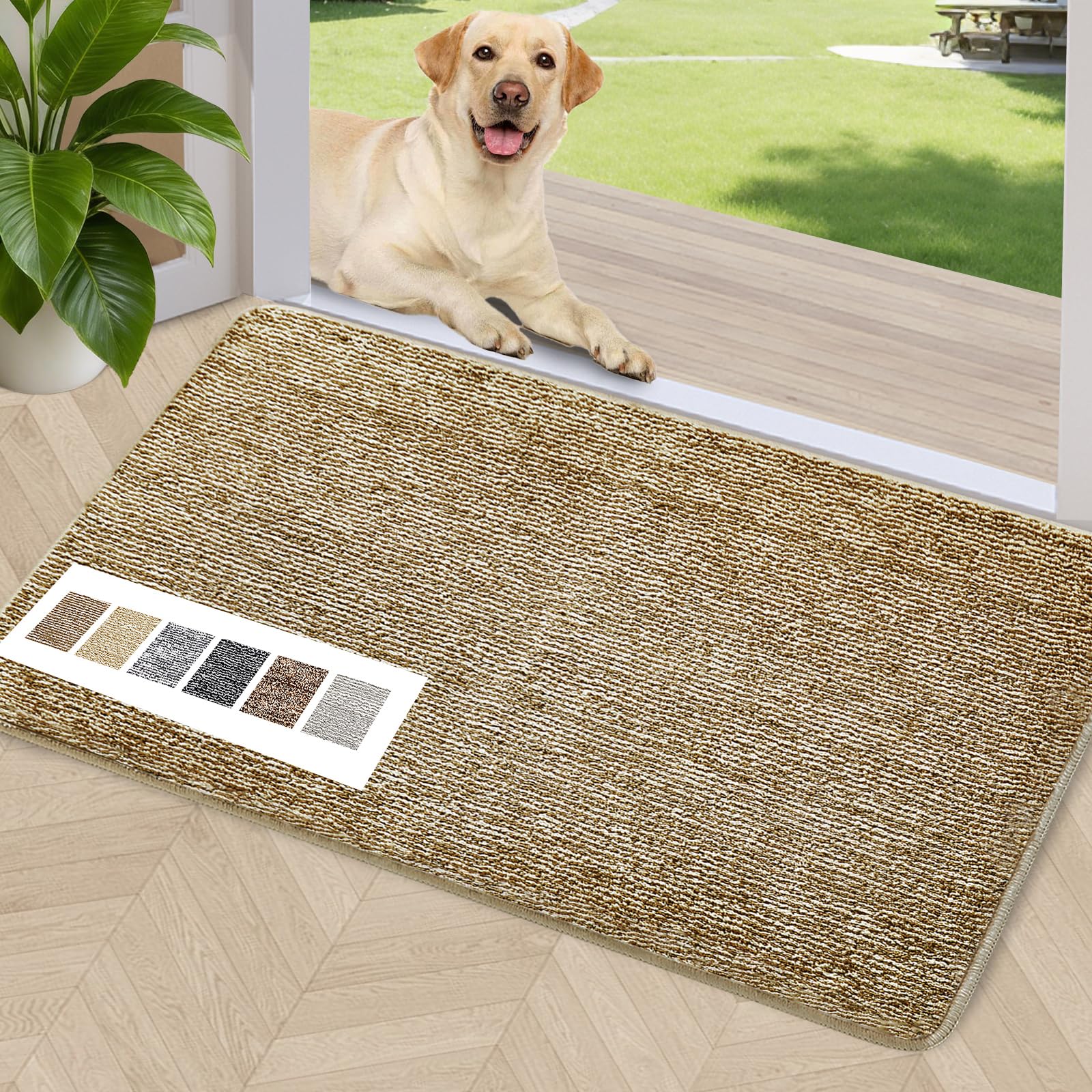REFETONE Indoor Door Mat front view in coffee colour
