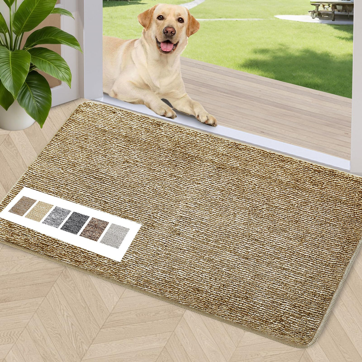 REFETONE Indoor Door Mat front view in coffee colour