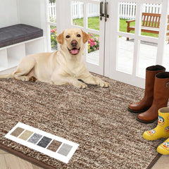 REFETONE Indoor Doormat 32"x40" coffee brown front view
