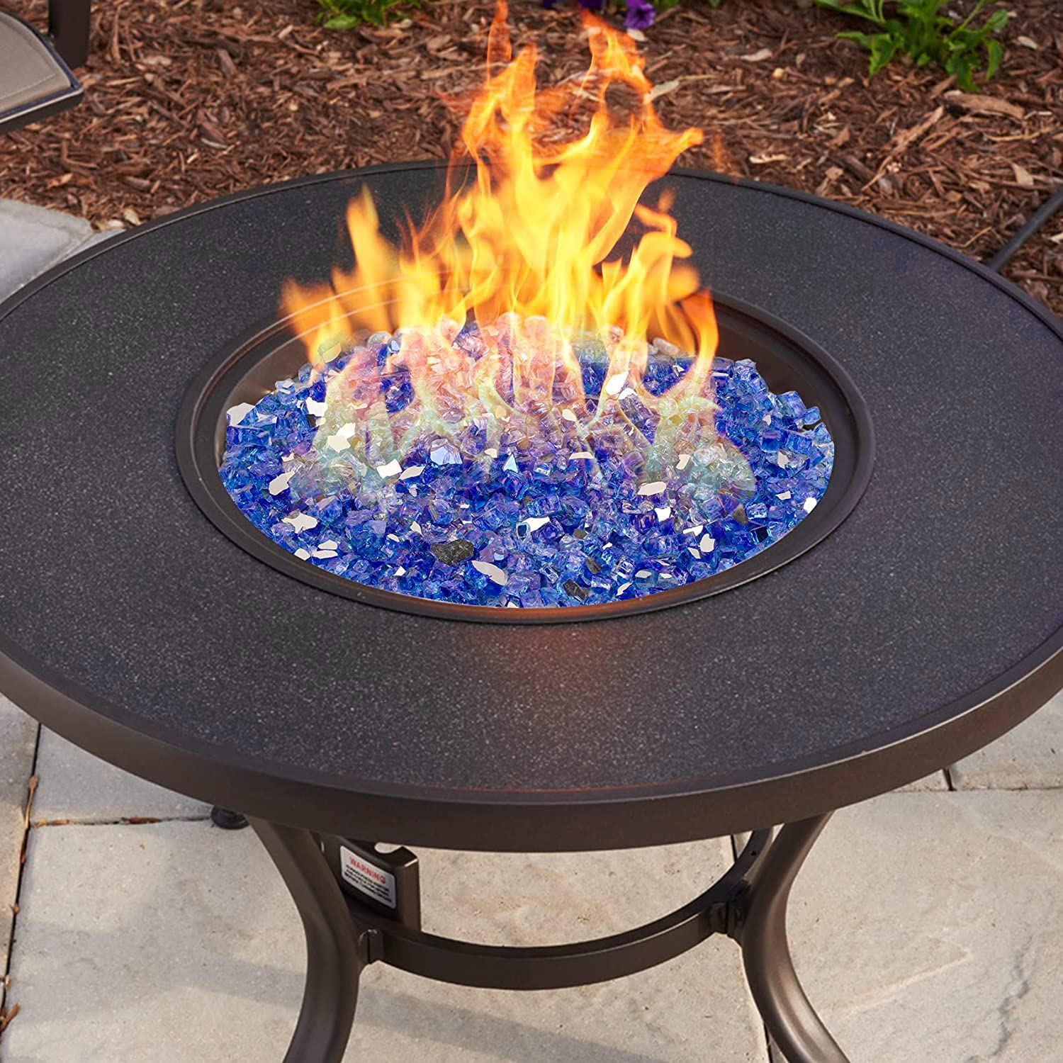 reflection of flames on onlyfire fire glass