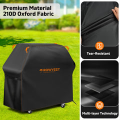Reflective handle on ROWYEET Grill Cover for visibility