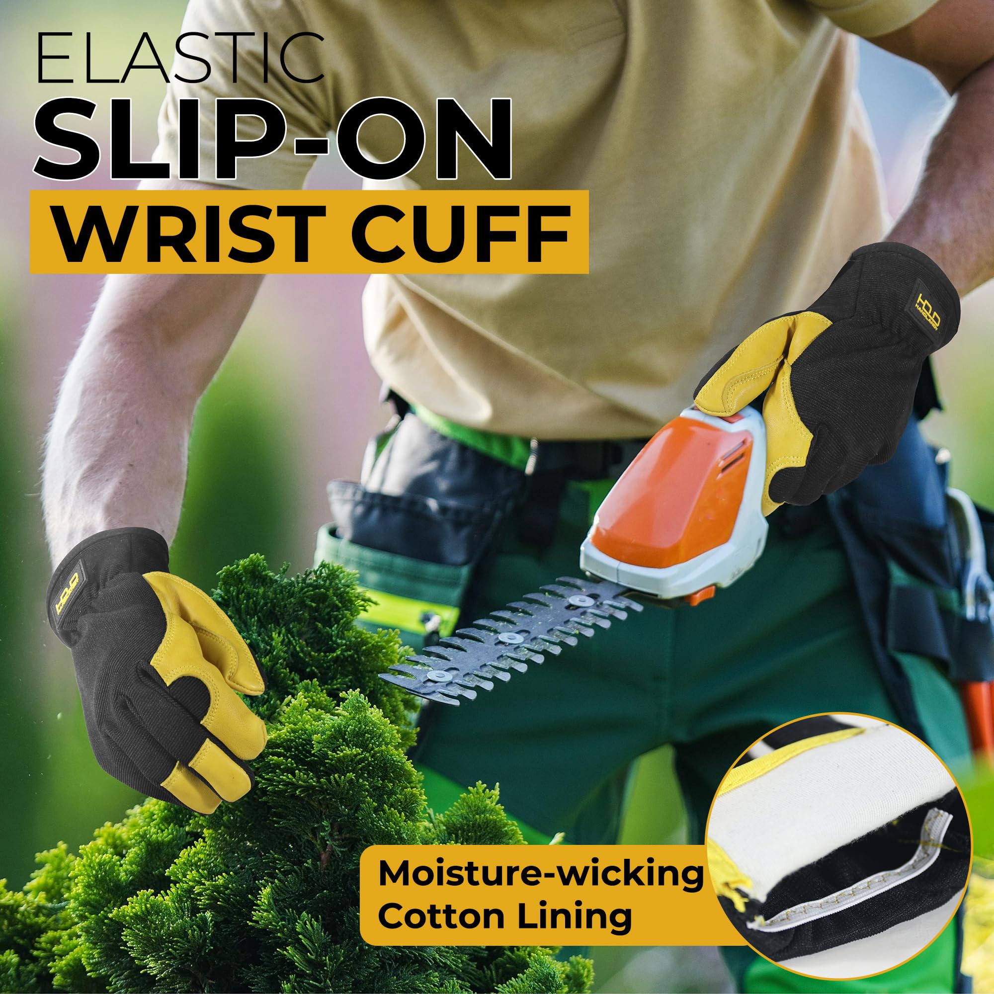 Reinforced fingernail patch detail on HANDLANDY Gardening Gloves