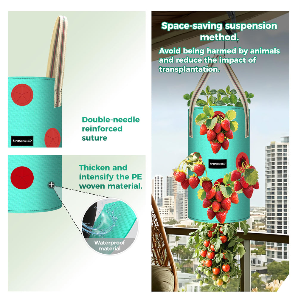 Reinforced handles of SPONDWILD Hanging Planter Bag