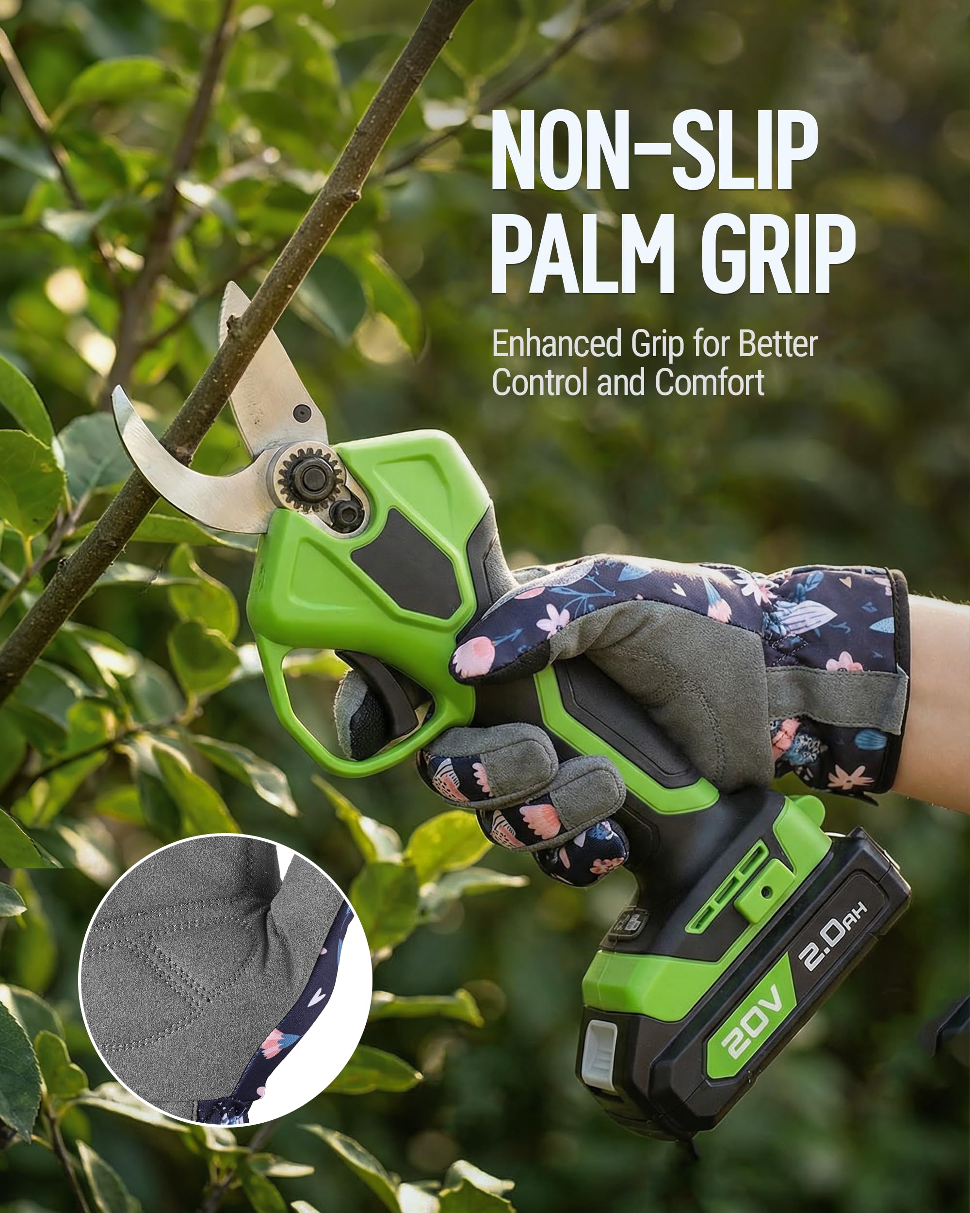 Reinforced palm of WORKPRO Floral Garden Gloves