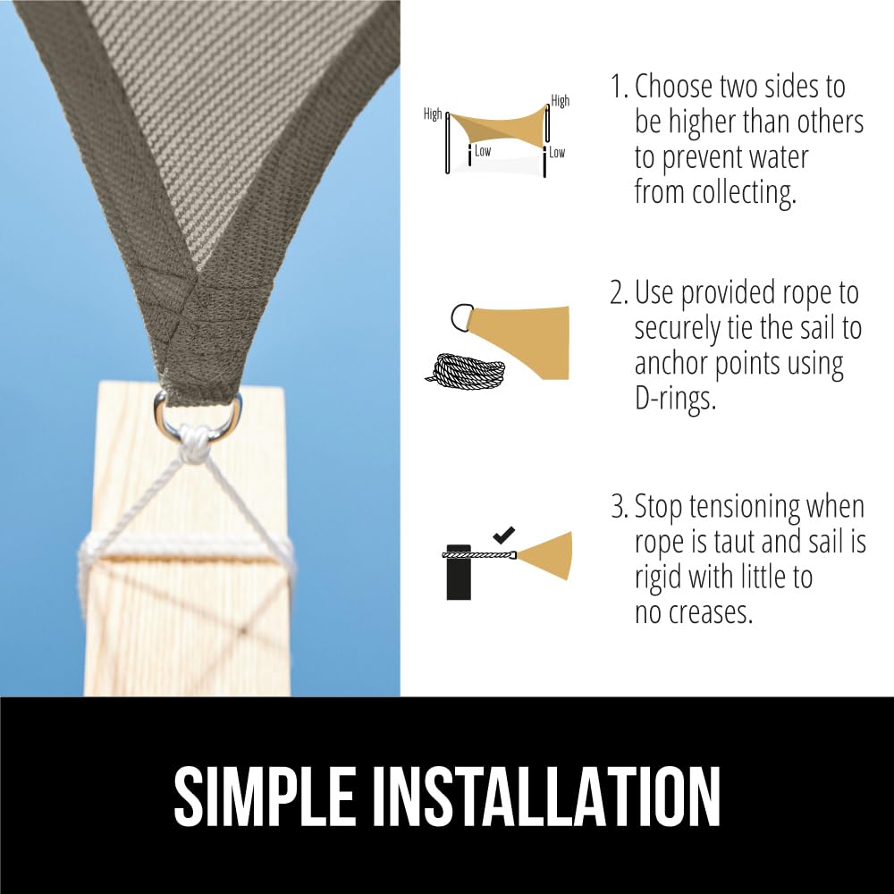 Reinforced seams of GORILLA GRIP shade sail close-up