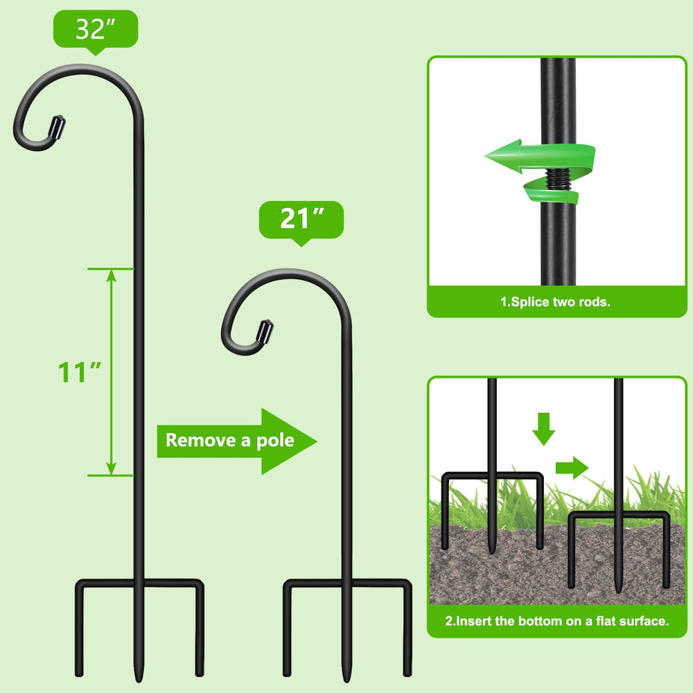 Reinforced three-prong base of FEED GARDEN shepherd hook