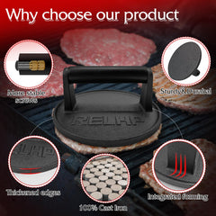 RELHP Burger Smasher with spray bottle included in set