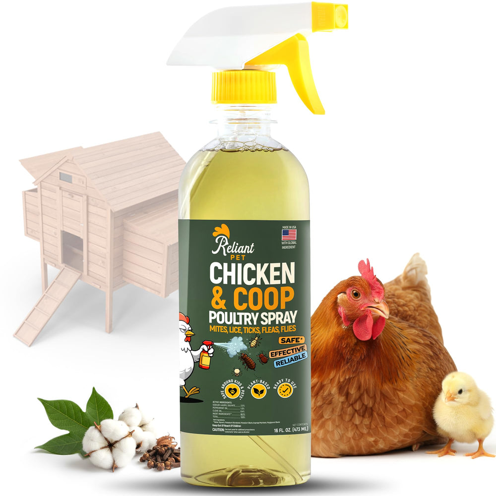 Reliant Pet Chicken Coop Spray 16oz front view with peppermint scent