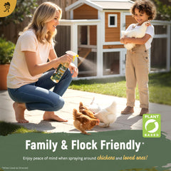 Reliant Pet Chicken Coop Spray being applied to chickens