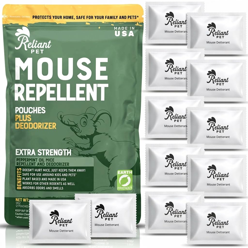 Reliant Pet Mouse Repellent Pouches pack of 12 with minty aroma