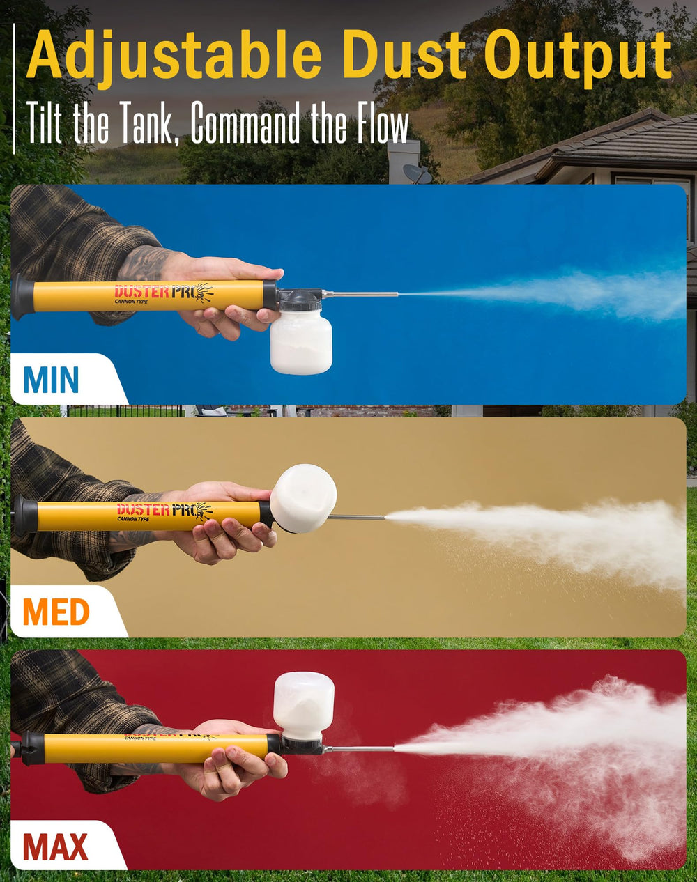 Relime Diatomaceous Earth Cannon Pump in use in a garden
