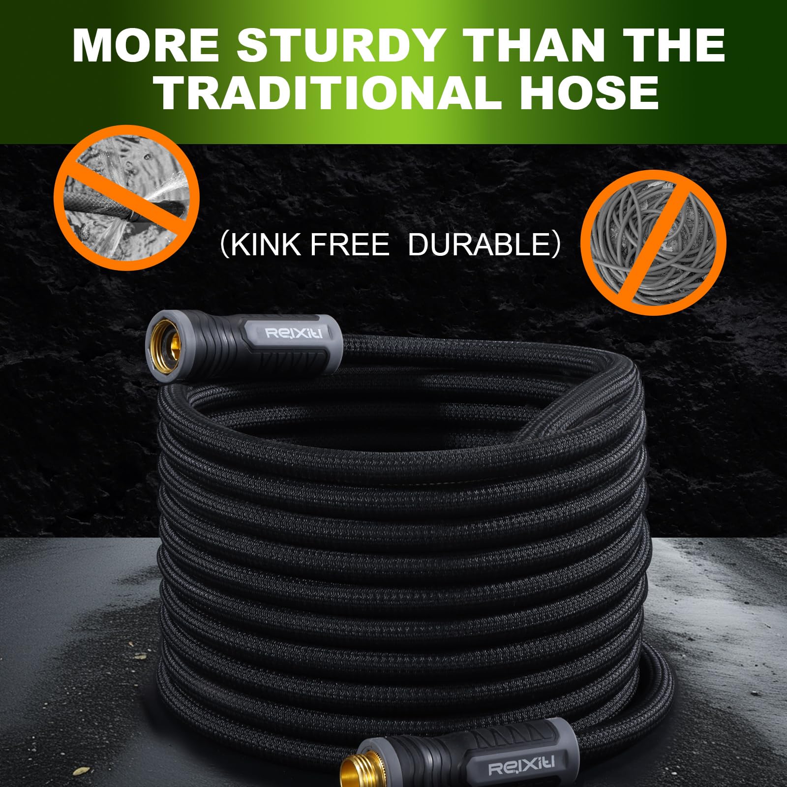 Relxitl Garden Hose 50FT with aluminum connectors