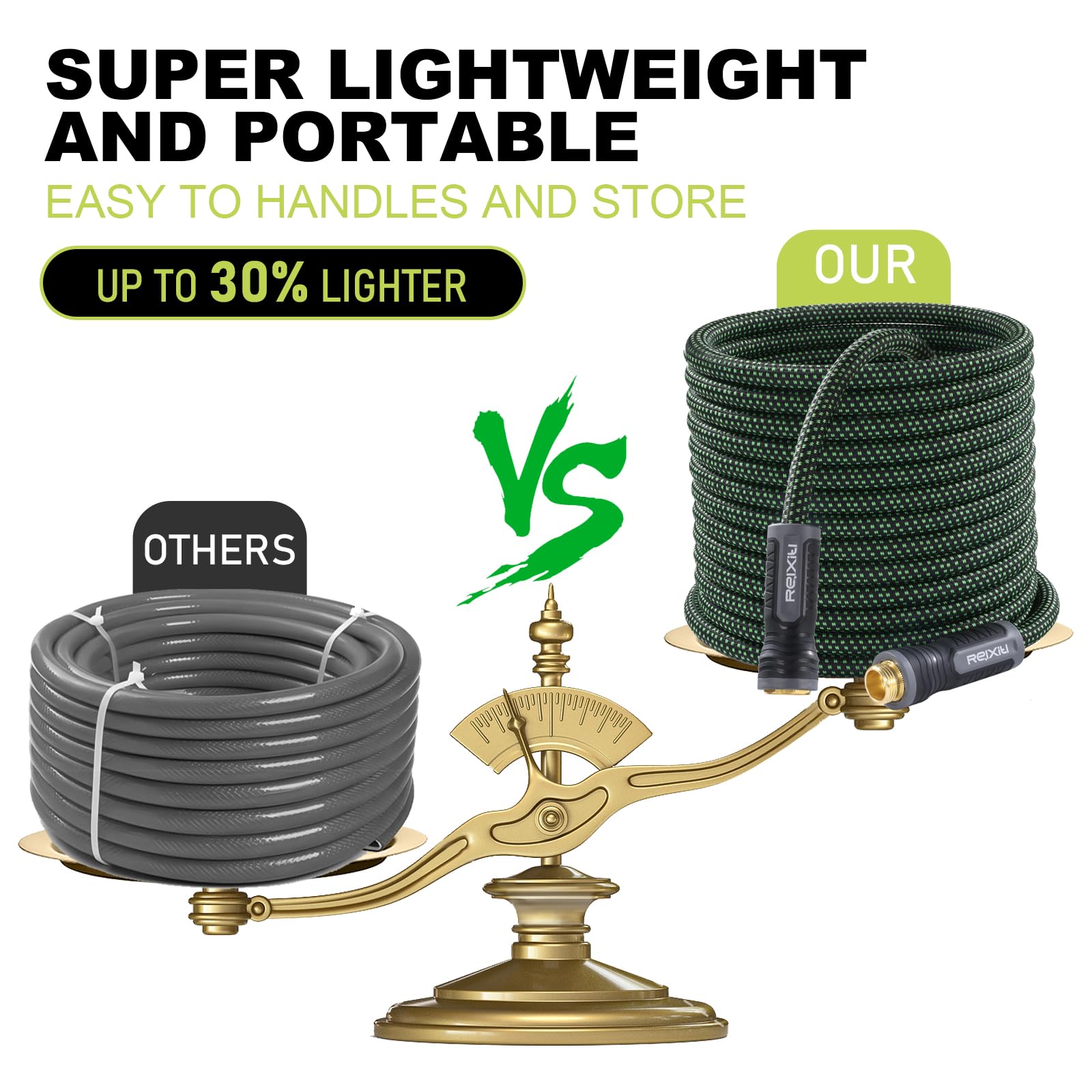 Relxitl garden hose in outdoor setting for watering plants