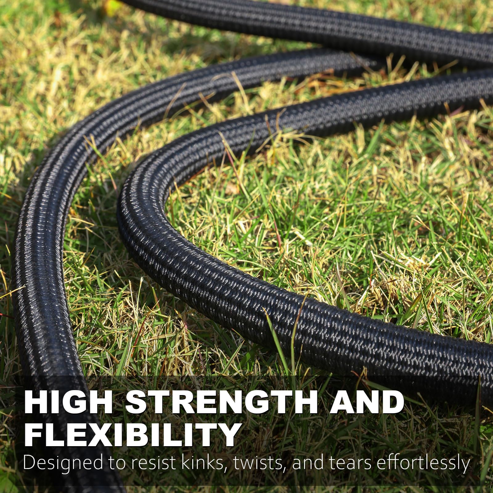 Relxitl garden hose in use watering garden flowers