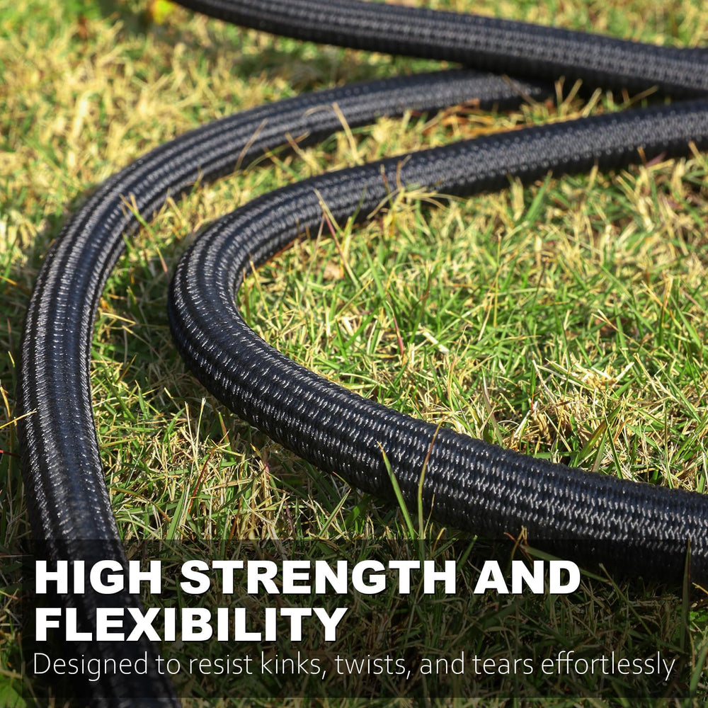 Relxitl garden hose in use watering garden flowers