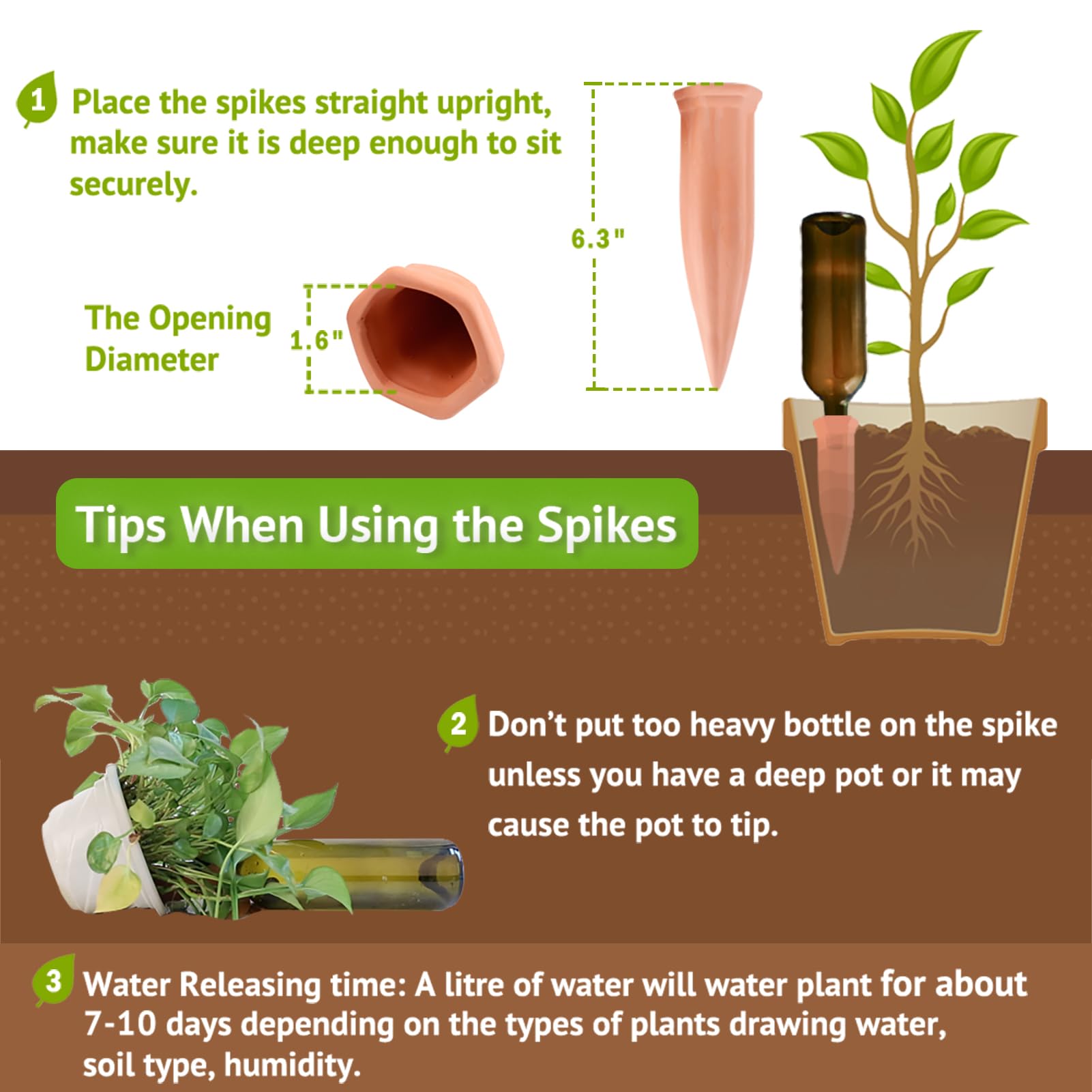REMIAWY plant watering device with wine bottle attached