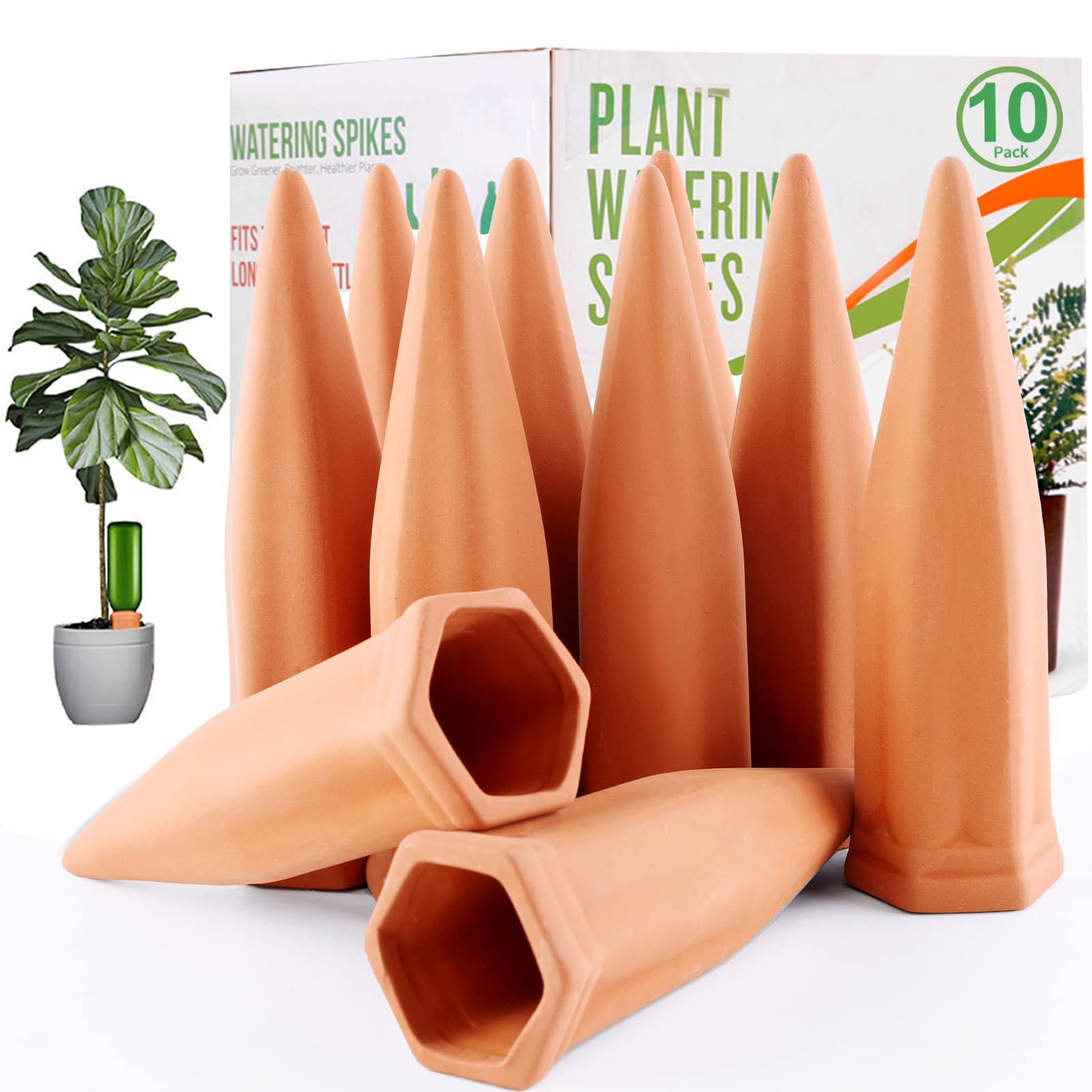 REMIAWY terracotta plant watering spike front view