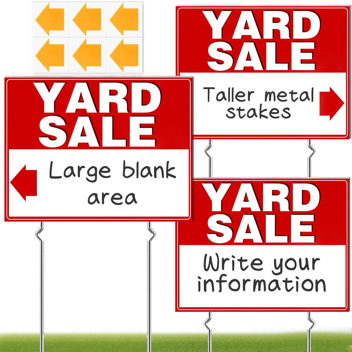 REMIAWY Yard Sale Sign front view with bold red colour