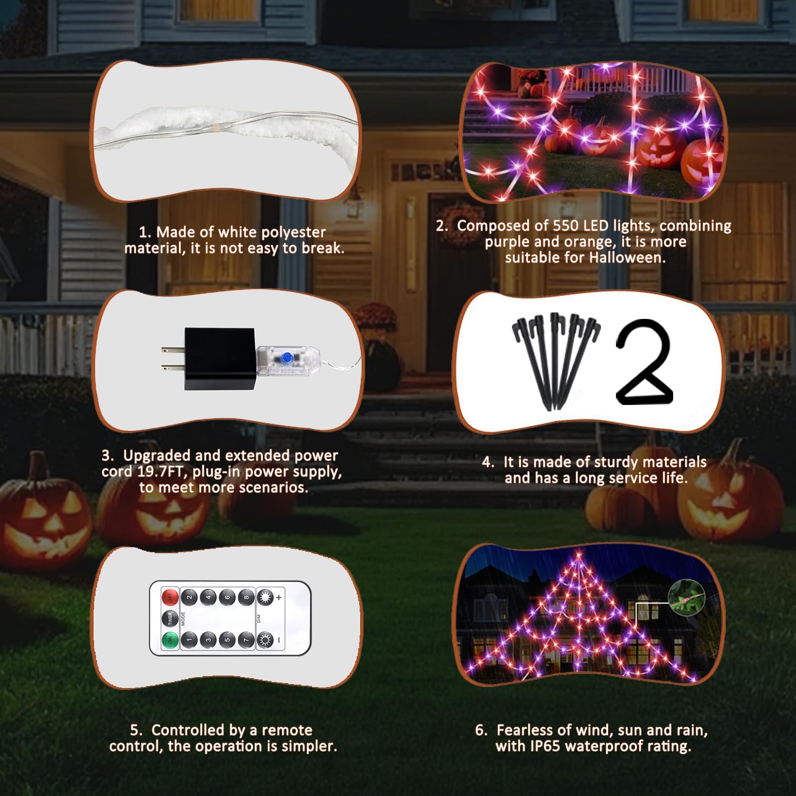 Remote control for GORKAY Halloween Spider Web Lights