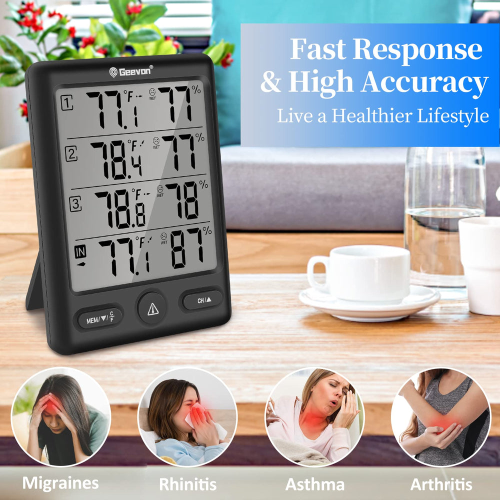 Remote sensor of Geevon thermometer outdoors monitoring temperature